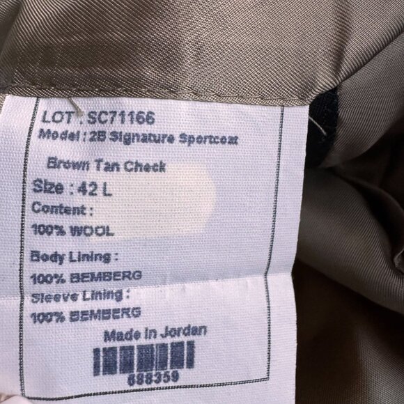 JOS A Bank Mens Blazer 42L Wool 2 Button Houndstooth Classic Preppy Academia - Picture 5 of 6